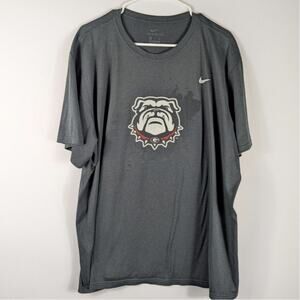Nike Georgia Bulldogs T-Shirt Mens 2XL Gray Dri-FIT NCAA College Logo Tee Sports
